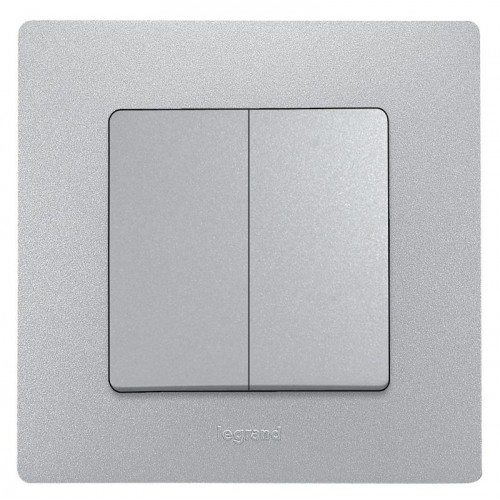 Переключатель 2-кл. СП Etika Plus 10А IP20 250В 10AX безвинтов. зажимы механизм алюм. IEK 672412