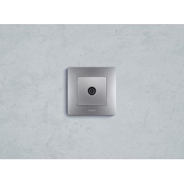 Розетка телевизионная проходная TV СП Etika 14дБ 5-862МГц механизм алюм. Leg 672463