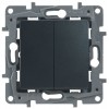 Переключатель 2-кл. СП Etika Plus 10А IP20 250В 10AX безвинтов. зажимы механизм антрацит IEK 672612