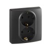Розетка 2-м СП Etika 16А IP31 250В 2х2P+E с заземл. защ. шторки немецк. стандарт безвинт. клеммы антрацит IEK 672633