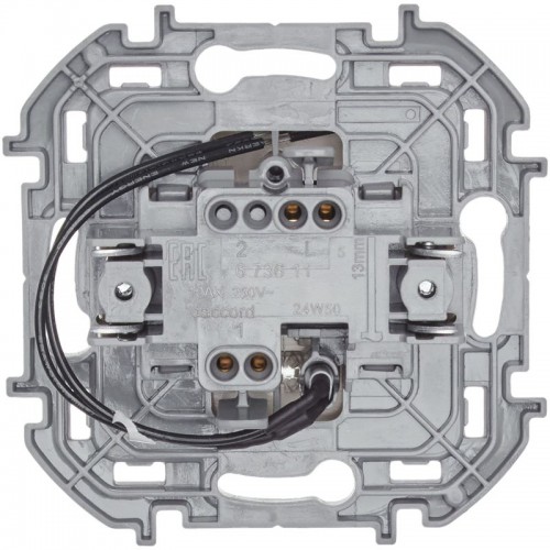 Выключатель 1-кл. Inspiria 10А IP20 250В 10AX с подсветкой/индикацией механизм сл. кость IEK 673611