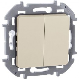 Выключатель 2-кл. Inspiria 10А IP20 250В 10AX механизм сл. кость Leg 673621