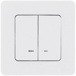 Выключатель 2-кл. Inspiria 10А IP20 250В 10AX с подсветкой/индикацией механизм бел. Leg 673630