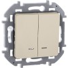 Выключатель 2-кл. Inspiria 10А IP20 250В 10AX с подсветкой/индикацией механизм сл. кость IEK 673631