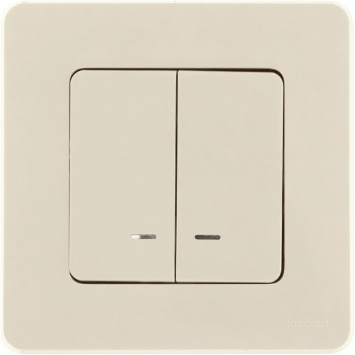 Выключатель 2-кл. Inspiria 10А IP20 250В 10AX с подсветкой/индикацией механизм сл. кость IEK 673631