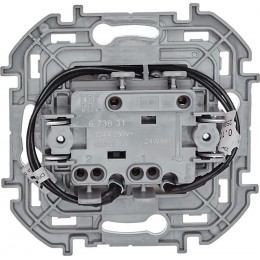 Выключатель 2-кл. Inspiria 10А IP20 250В 10AX с подсветкой/индикацией механизм сл. кость IEK 673631