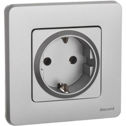 Розетка 1-м СП Inspiria 16А IP20 250В 2P+E немецк. стандарт механизм алюм. Leg 673722