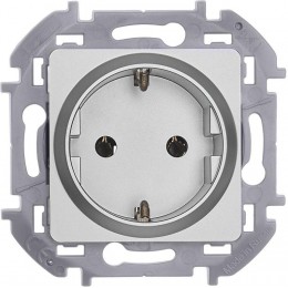 Розетка 1-м СП Inspiria 16А IP20 250В 2P+E немецк. стандарт механизм алюм. Leg 673722
