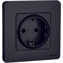 Розетка 1-м СП Inspiria 16А IP20 250В 2P+E немецк. стандарт механизм антрацит Leg 673723