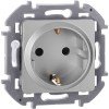 Розетка 1-м СП Inspiria 16А IP20 250В 2P+E защ. шторки немецк. стандарт механизм алюм. IEK 673732
