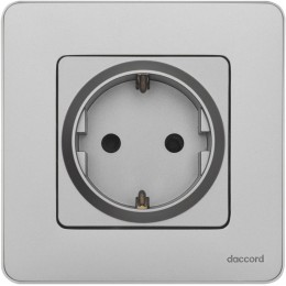 Розетка 1-м СП Inspiria 16А IP20 250В 2P+E защ. шторки немецк. стандарт механизм алюм. IEK 673732