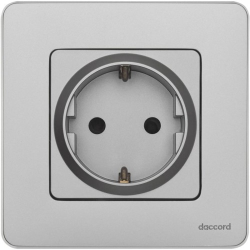 Розетка 1-м СП Inspiria 16А IP20 250В 2P+E защ. шторки немецк. стандарт механизм алюм. IEK 673732