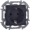 Розетка 1-м СП Inspiria 16А IP20 250В 2P+E защ. шторки немецк. стандарт механизм антрацит IEK 673733