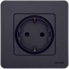 Розетка 1-м СП Inspiria 16А IP20 250В 2P+E защ. шторки немецк. стандарт механизм антрацит IEK 673733