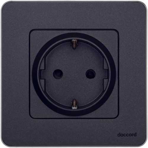 Розетка 1-м СП Inspiria 16А IP20 250В 2P+E защ. шторки немецк. стандарт механизм антрацит IEK 673733