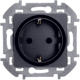 Розетка 1-м СП Inspiria 16А IP20 250В 2P+E защ. шторки немецк. стандарт механизм антрацит IEK 673733