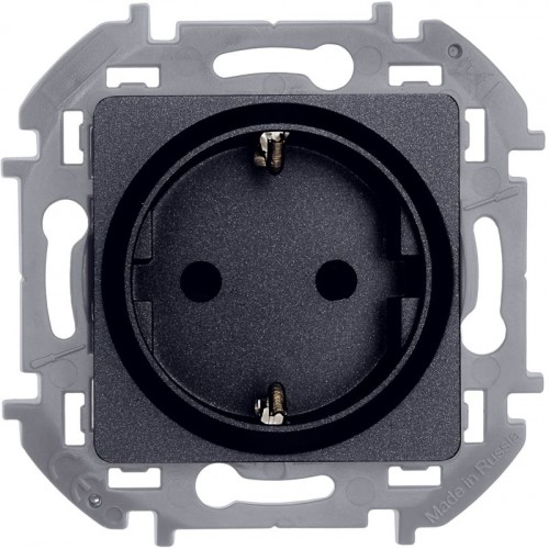 Розетка 1-м СП Inspiria 16А IP20 250В 2P+E защ. шторки немецк. стандарт механизм антрацит IEK 673733