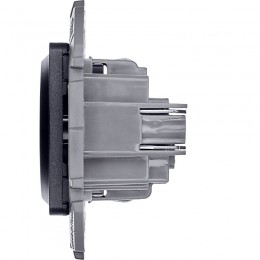 Розетка 1-м СП Inspiria 16А IP20 250В 2P+E защ. шторки немецк. стандарт механизм антрацит IEK 673733