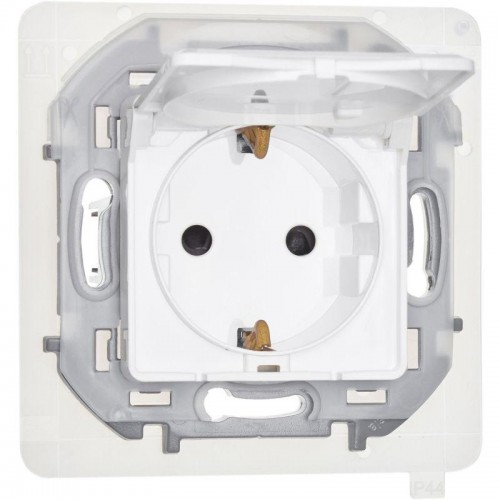 Розетка 1-м СП Inspiria 16А IP44 250В 2P+E защ. шторки с крышкой немецк. стандарт механизм бел. Leg 673740