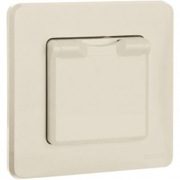 Розетка 1-м СП Inspiria 16А IP44 250В 2P+E защ. шторки с крышкой немецк. стандарт механизм сл. кость Leg 673741