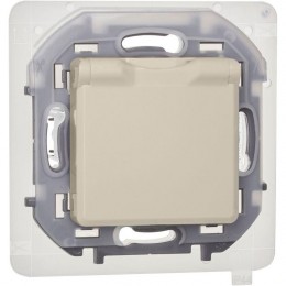 Розетка 1-м СП Inspiria 16А IP44 250В 2P+E защ. шторки с крышкой немецк. стандарт механизм сл. кость Leg 673741