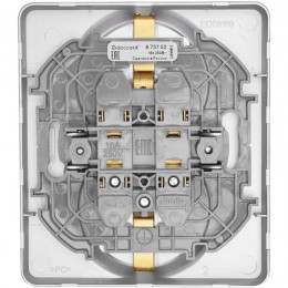 Розетка Inspiria 16А 250В 2х2P+E немецк. стандарт алюм. Leg 673752