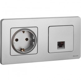 Розетка компьютерная Inspiria RJ45 кат.5E UTP алюм. Leg 673827