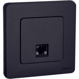 Розетка компьютерная Inspiria RJ45 кат.5E UTP антрацит IEK 673828