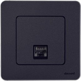 Розетка компьютерная Inspiria RJ45 кат.6 UTP механизм антрацит Leg 673833