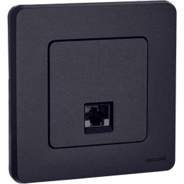 Розетка компьютерная Inspiria RJ45 кат.6 UTP механизм антрацит Leg 673833
