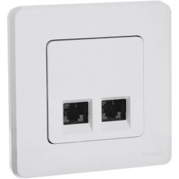 Розетка компьютерная 2-м Inspiria RJ45 кат.5E UTP бел. Leg 673835