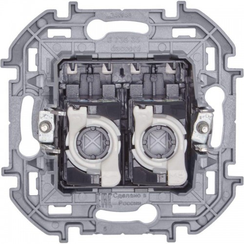 Розетка компьютерная 2-м Inspiria RJ45 кат.5E UTP бел. Leg 673835