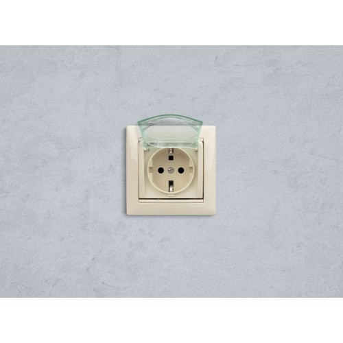 Розетка 1-м СП Valena 16А IP44 2P+E защ. шторки с крышкой немецк. стандарт механизм сл. кость IEK 774120