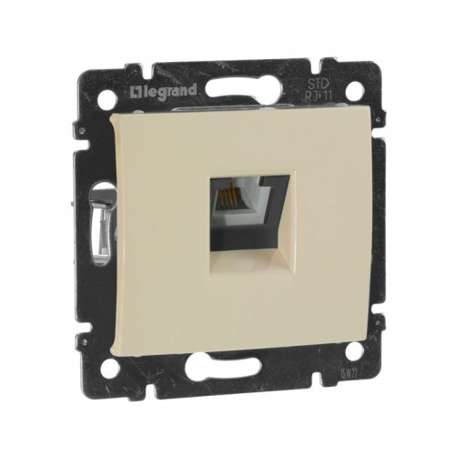 Розетка телефонная 1-м СП Valena RJ11 4 контакт. механизм сл. кость IEK 774338