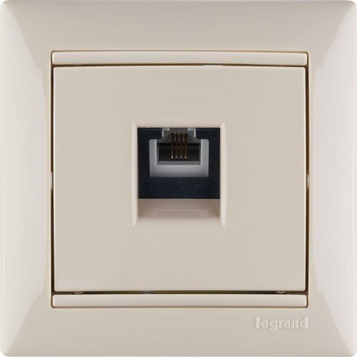 Розетка телефонная 1-м СП Valena RJ11 4 контакт. механизм сл. кость IEK 774338