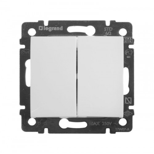 Переключатель проходной 2-кл. СП Valena 10А IP31 250В механизм бел. IEK 774408