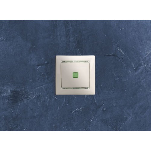 Выключатель 1-кл. СП Valena 10А IP31 250В с зел. индикацией механизм бел. IEK 774410