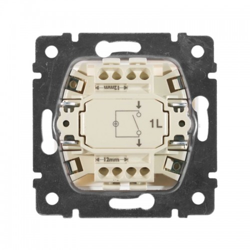 Выключатель 1-кл. СП Valena 10А IP31 250В с зел. индикацией механизм бел. IEK 774410