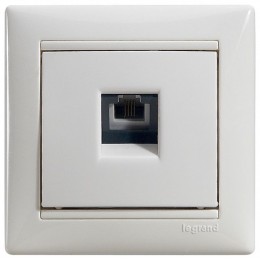 Розетка телефонная 1-м СП Valena RJ11 4 контакт. механизм бел. IEK 774438