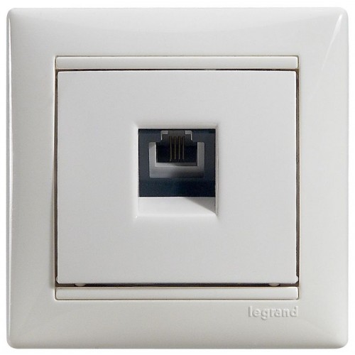 Розетка телефонная 1-м СП Valena RJ11 4 контакт. механизм бел. IEK 774438