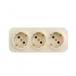 Розетка 3-м ОП Quteo 16А IP20 250В 3х2P+E с заземл. защ. шторки сл. кость IEK 782268