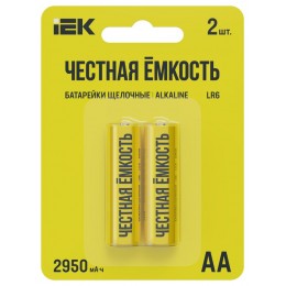 Элемент питания алкалиновый AA/LR6 Alkaline (блист.2шт) IEK ABT-LR06-OP-L02