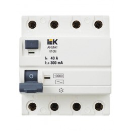 Выключатель дифференциального тока (УЗО) 4п 40А 300мА тип AC ВДТ R10N ARMAT IEK AR-R10N-4-040C300