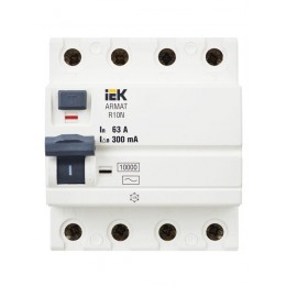 Выключатель дифференциального тока (УЗО) 4п 63А 300мА тип AC ВДТ R10N ARMAT IEK AR-R10N-4-063C300