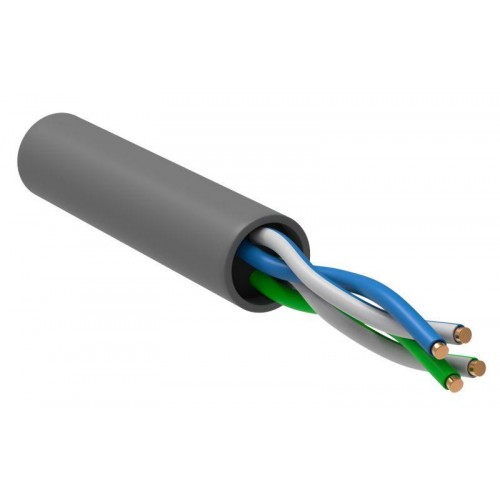 Кабель витая пара U/UTP кат.5E 2х2х24AWG solid CCA PVC Generica сер. (м) ITK BC1-C5E02-111-305-G