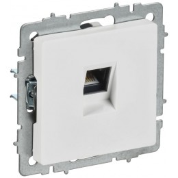 Розетка компьютерная СП BRITE РК10-БрАБ RJ45 кат.5E механизм арктич. бел. IEK BR-K10-1-K91