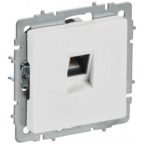 Розетка компьютерная СП BRITE РК10-БрАБ RJ45 кат.5E механизм арктич. бел. IEK BR-K10-1-K91