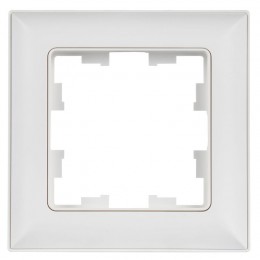 Рамка 1-м BRITE РУ-1-БрАБ арктич. бел./бел. IEK BR-M12-12-K91
