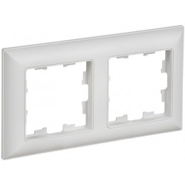 Рамка 2-м BRITE РУ-2-БрАБ арктич. бел./бел. IEK BR-M22-12-K91