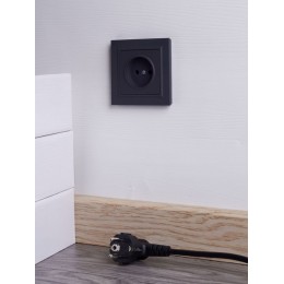 Розетка СП BRITE РСР10-1-0-БрГ 10А в сборе без заземл. без защ. шторок графит IEK BR-R10-10-K53-F